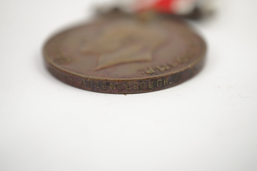 Seven First World War medals, including a Military Medal (MM) group comprising of an MMand a 1914 Star awarded to 7993 Pte. W. Grundy 1/R. SC. FUS., Military Medal possibly renamed, together with a WWI trio awarded to 22